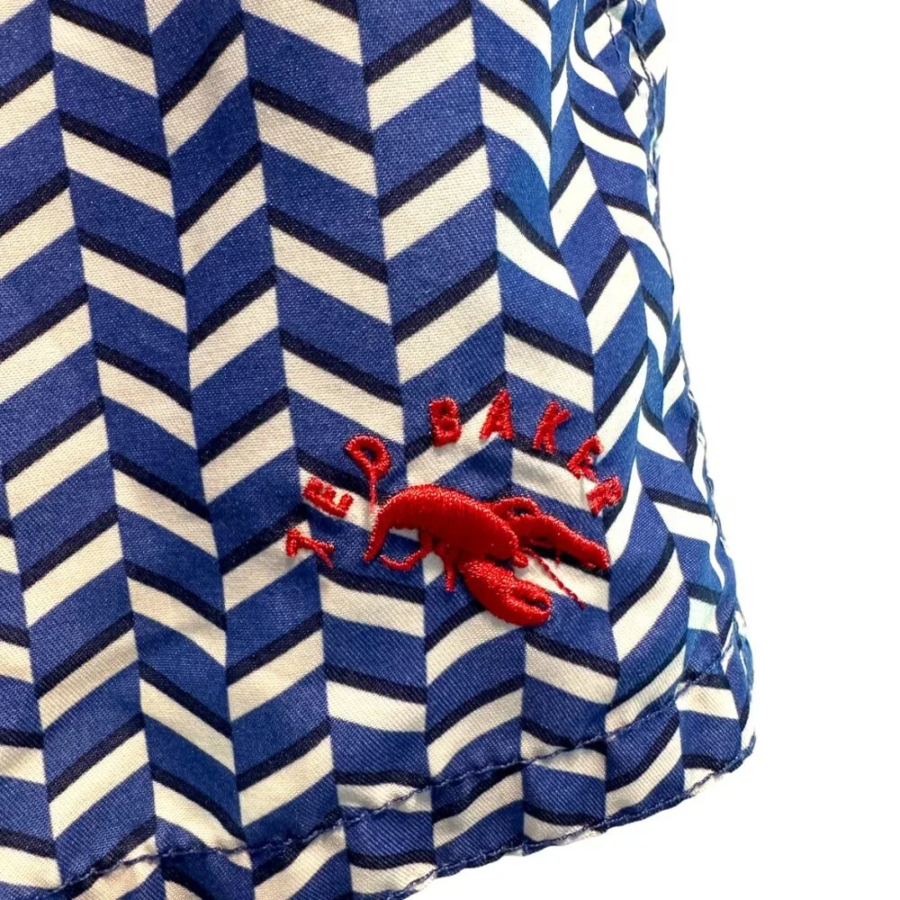 Ted Baker Blue Swim Trunks Shorts Lined Pockets‎ Size 2 Waist 34